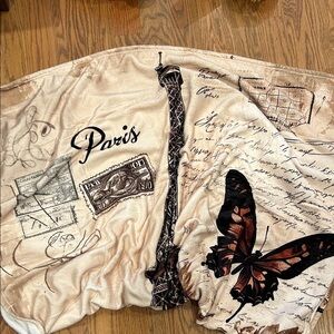 Paris Themed Blanket with Butterfly Design